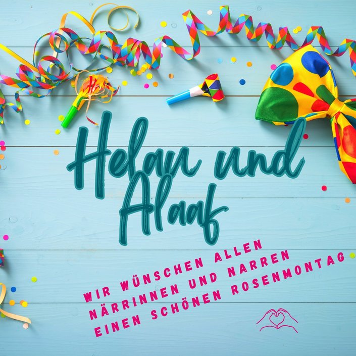 Wir wünschen allen, die heute Karneval feiern, einen schönen Rosenmontag voller Freude, Lachen und guter Stimmung.... Wir wünschen allen, die heute Karneval feiern, einen schönen Rosenmontag voller Freude, Lachen und guter Stimmung....
